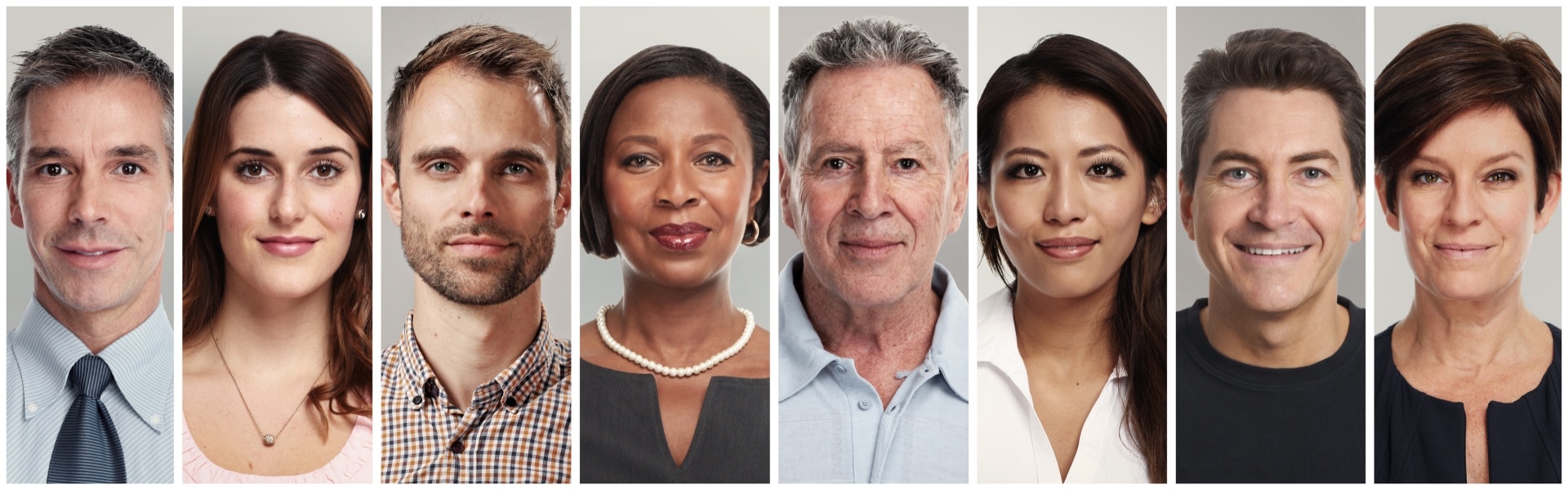 Client Personas for Financial Advisors represented by a close up of a group of individual faces