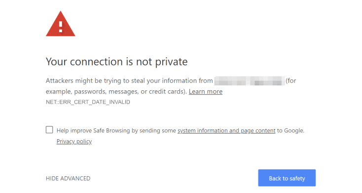 Your connection is not private