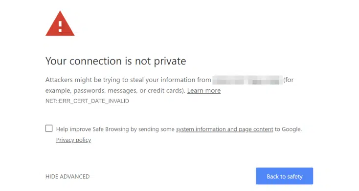 Your connection is not private