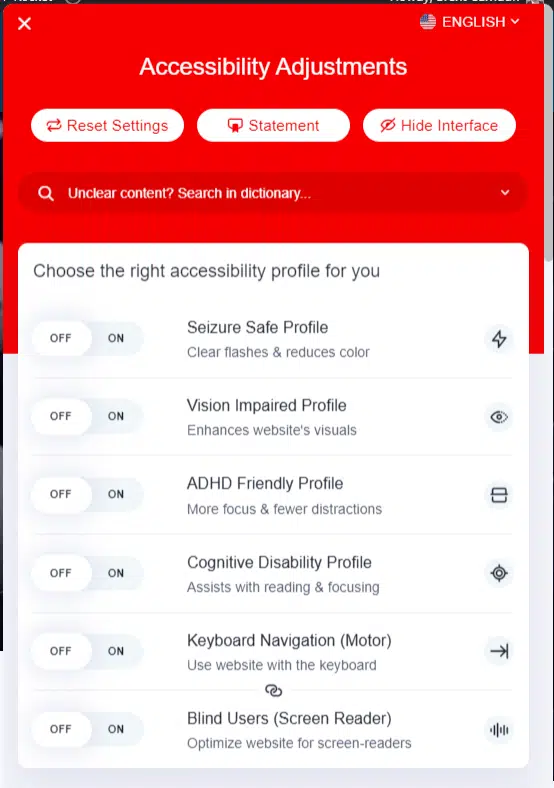 ADA Compliance Software dashboard