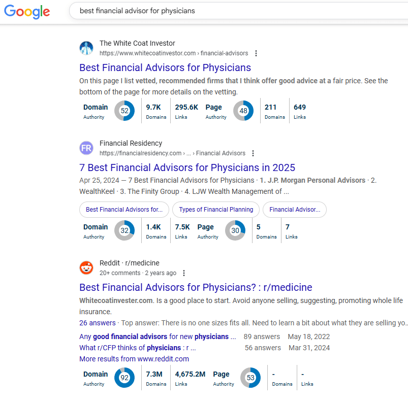 Traditional Search Engine Response