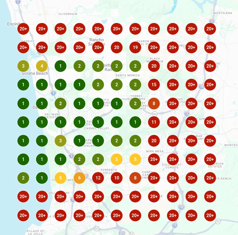 Local SEO Rankings Grid 4/9/26