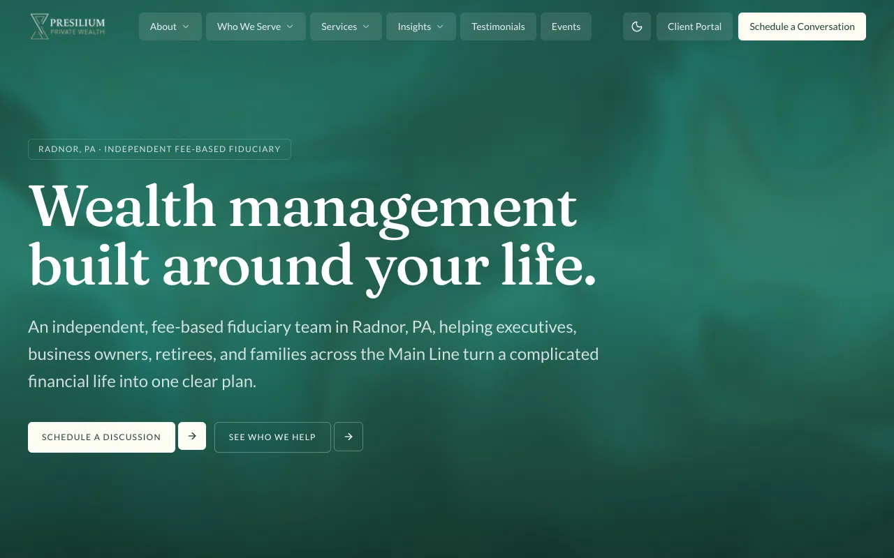 Presilium Private Wealth desktop
