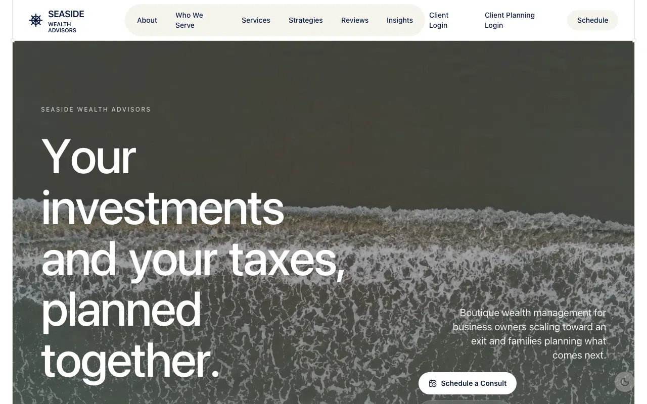 Seaside Wealth Advisors desktop